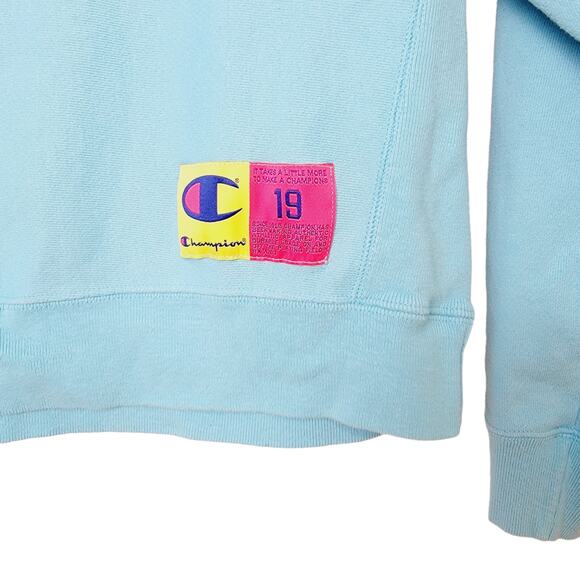 Champion Reverse Weave Turquoise Aqua Long Sleeve Sweatshirt - Size M - Picture 3 of 5